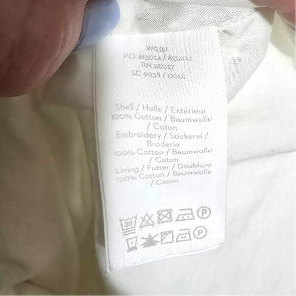 Boden White Eyelet Midi Dress Sleeveless V Neck Ruffle Detail 100% Cotton 10P - Picture 6 of 6